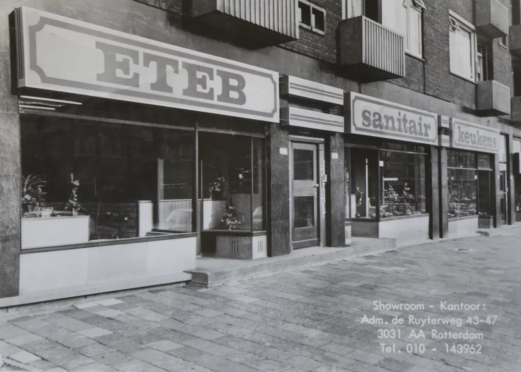 a storefront with a brick building