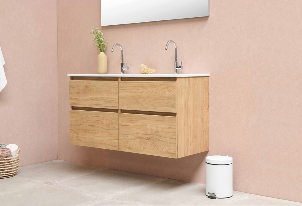 a bathroom with a sink and mirror