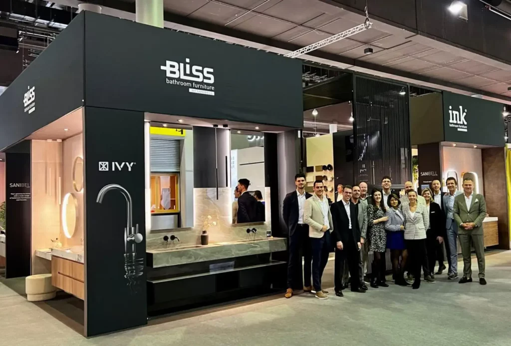 a group of people standing in front of a store